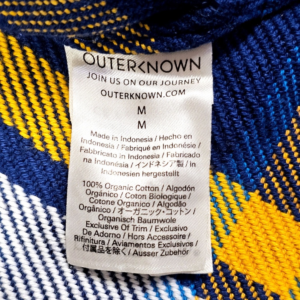 Outerknown Blanket Shirt M Blue Wave Ventana Plaid Organic Cotton Shacket NWOT - Picture 10 of 10